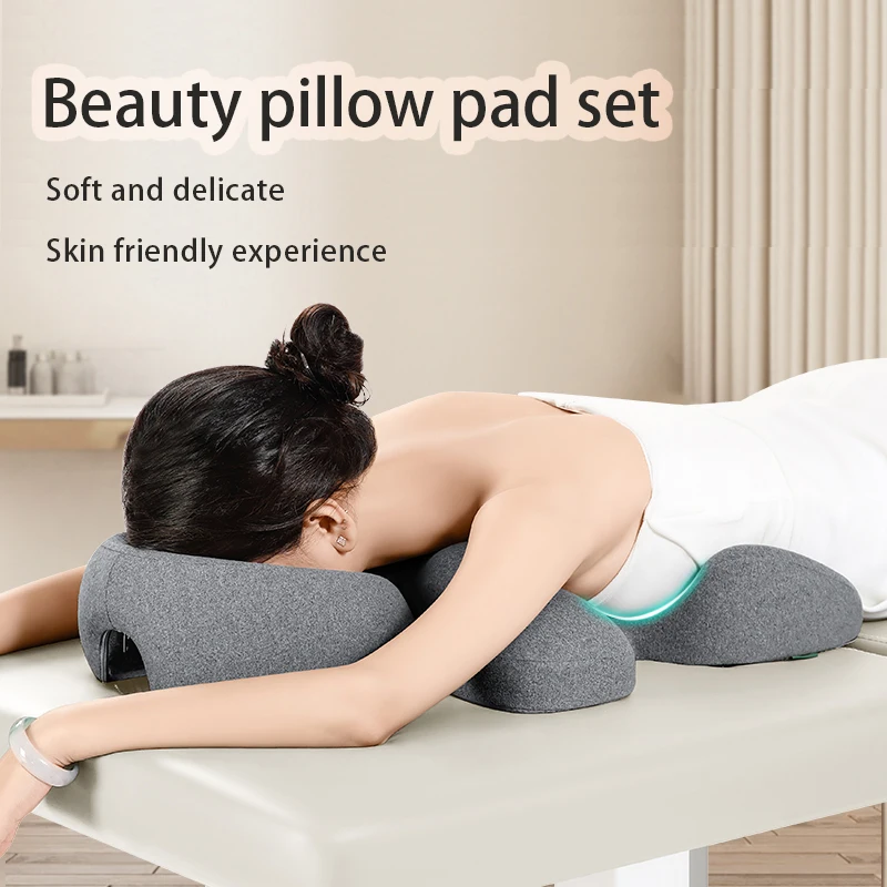Ergonomie Liegekissen Memory Foam Atmungsaktive Kopfstütze Stützkissen Körpermassage Gesichtsstützkissen für Schönheitssalon Image