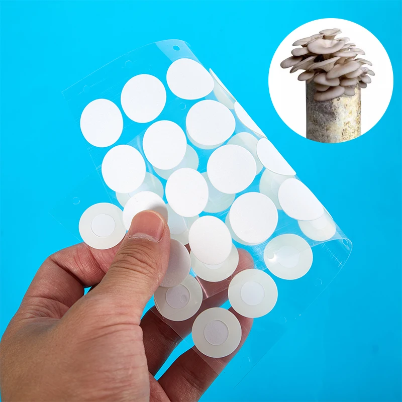 32 Teile/satz 20mm Hydrophobe Atmungsaktive Membran Sterile Mesh Filter Papier Aufkleber Für Pilz Anbau Breiten Mund Synthetische Image