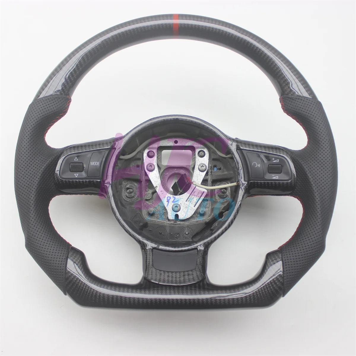 Ersatz für audi tt mk2 leder echtes carbon faser lenkrad 2014-2018 Image