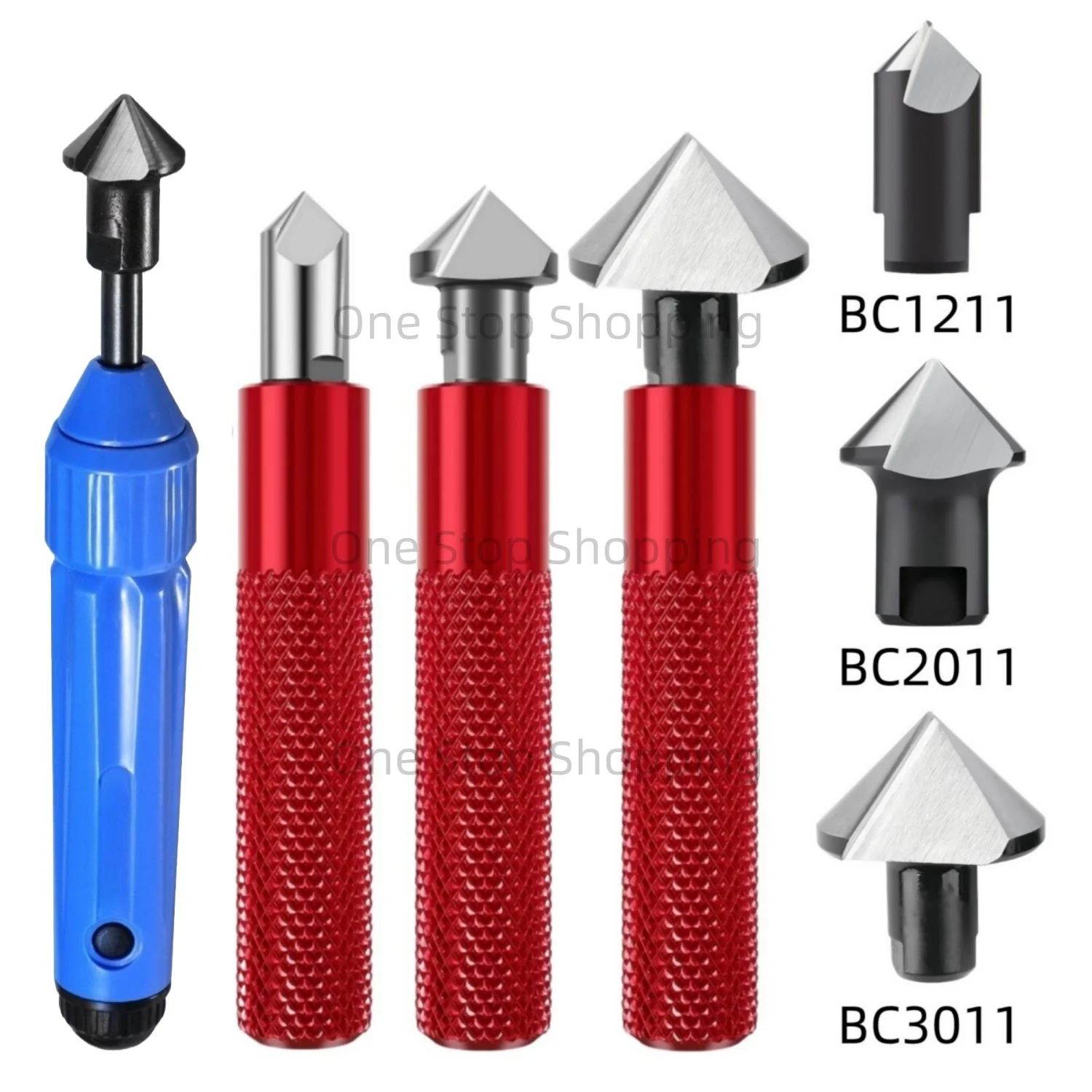 Senker-Entgratungs-Handreibahle, Kopfreibahlen aus gehärtetem HSS-Stahl für Metall, Kupfer, PVC-Rohre, 3D-Druck mit ergonomischem Griff Image