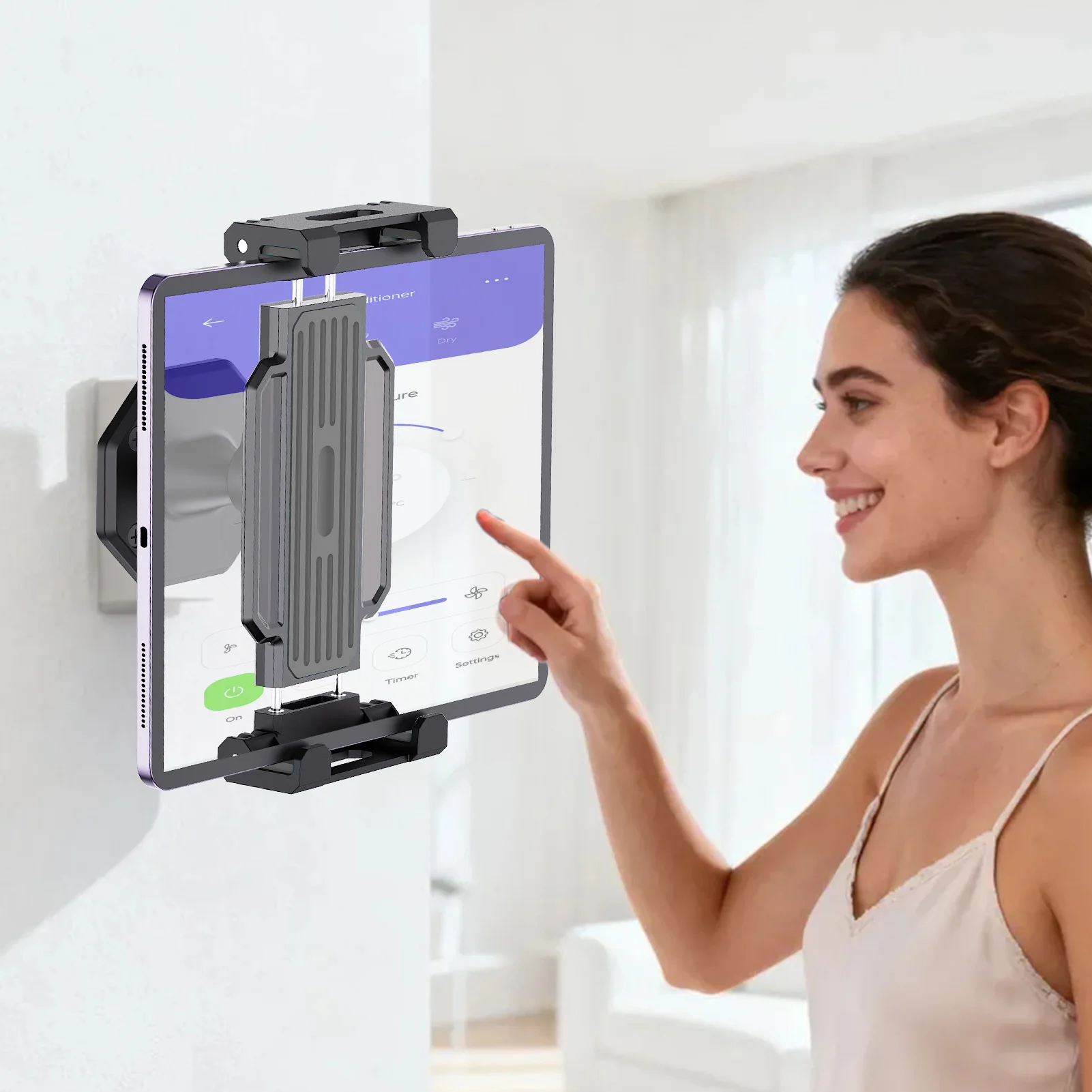 Wandhalterung für Tablets, 360° ° Rotations-Tablet-Halterung, stabile Basis, Küchen-Wandhalterung, kompatibel mit iPad/iPhone/alle 4,7–14 Zoll Image