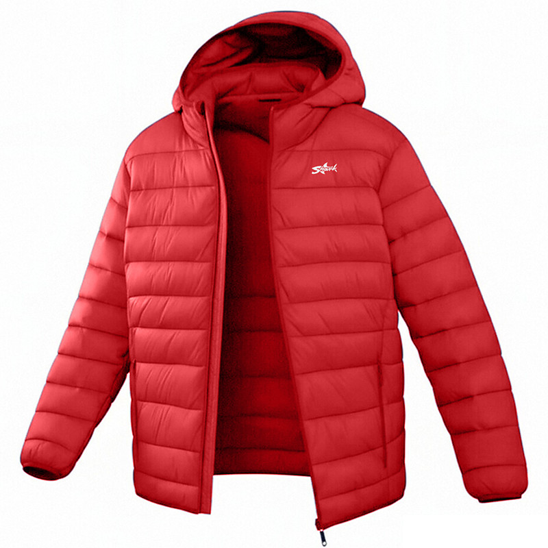 Men's Graphic Shark Winter Coat Down Jacket Puffer Jacket Thermal Warm Rain Waterproof Lightweight Casual Outdoor Daily Padded Quilted Hooded Jacket Fall Winter Long Sleeve Black Red Royal Blue