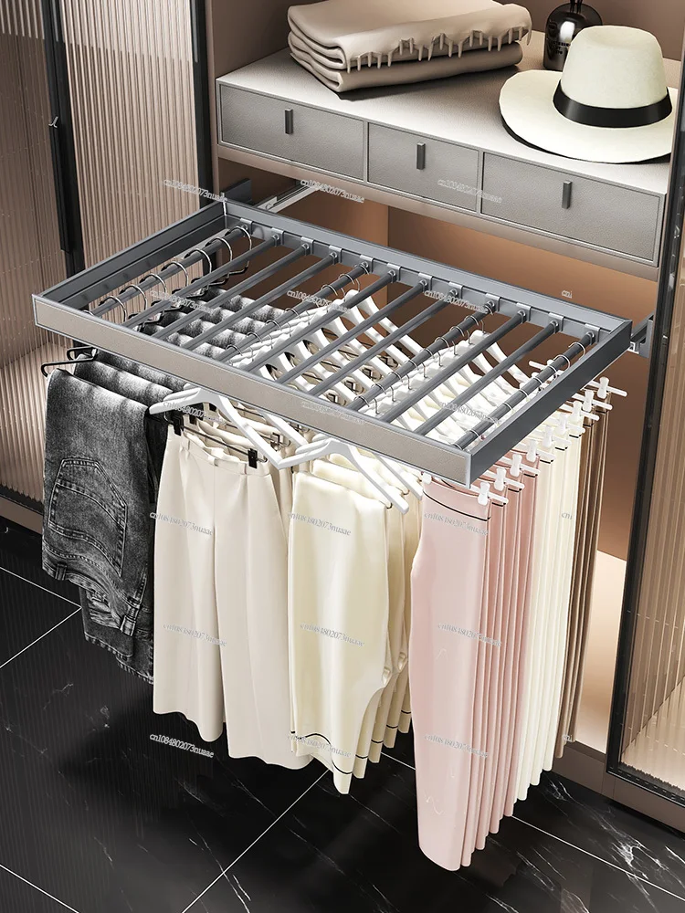 Built-in Telescopic Multi-function Pull-out Pants Pull-out Rack Household Hanging Pants Slide Rail Storage