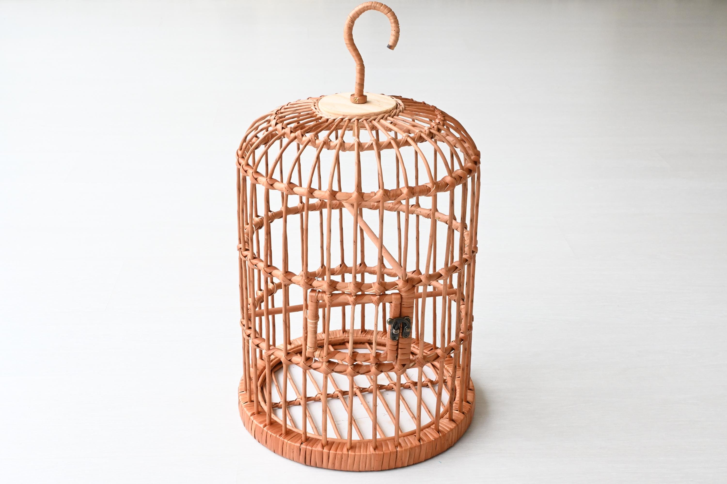 Gabbia per uccelli, gabbia per uccelli in vimini, mangiatoia per uccelli, gabbia per parrocchetti, gabbia decorativa per canarini, gabbia ecologica, c