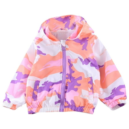 Avrntaa Toddler Jackets for Girls - Cartoon Print Full Zip Hooded Jacket Cute Dust Coats Baby Winter Jacket Multi-color Jacket Size 3T