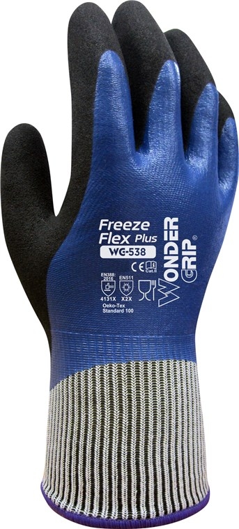 Wonder Grip WG-538 Arbeitshandschuhe Freeze Flex Plus blau M/8 (2er Blister) Image