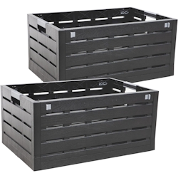 Klappbox-Set NATIVO – 2er Set – 60 L – Holzdekor – 60 × 40 × 28 cm – ca. 20 kg Tragkraft Image