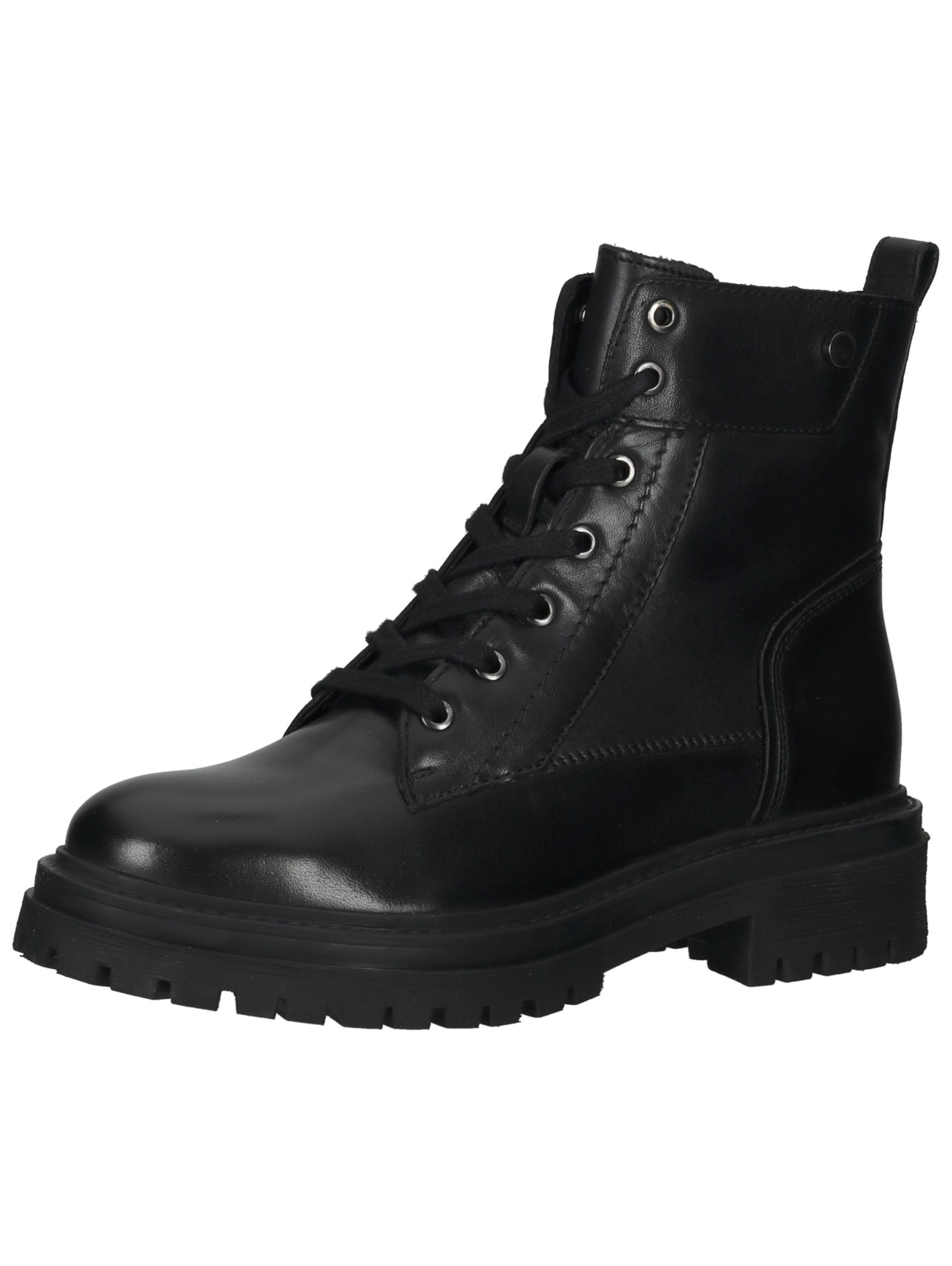Schnürstiefelette GEOX "Geox Stiefelette Nappaleder", Damen, Gr. 37, schwarz, Nappaleder, Schuhe Schnürstiefelette