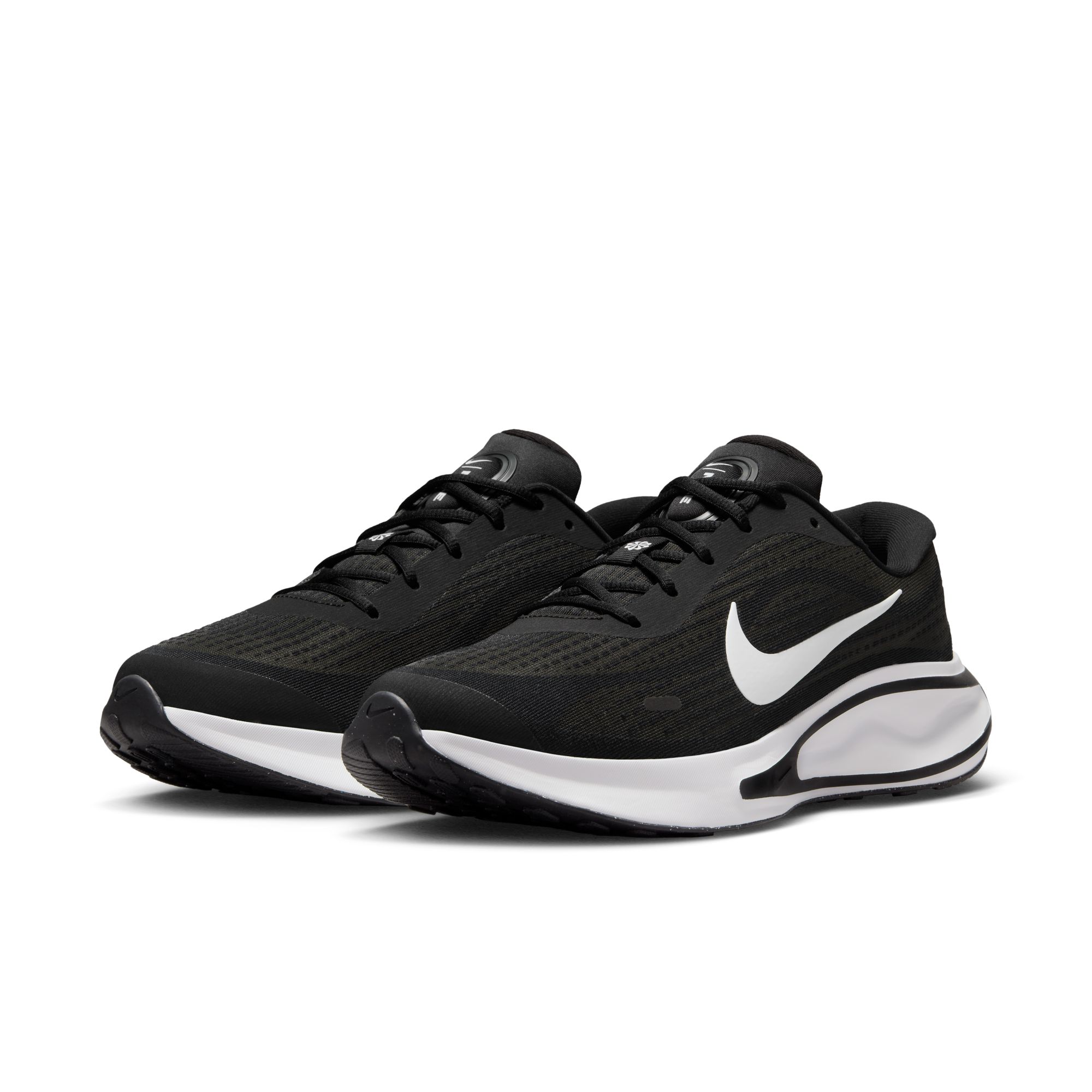 Laufschuh NIKE "NIKE JOURNEY RUN", Herren, Gr. 45,5, schwarz, weiß, anthrazit, Synthetik, Textil, Schuhe Laufschuh