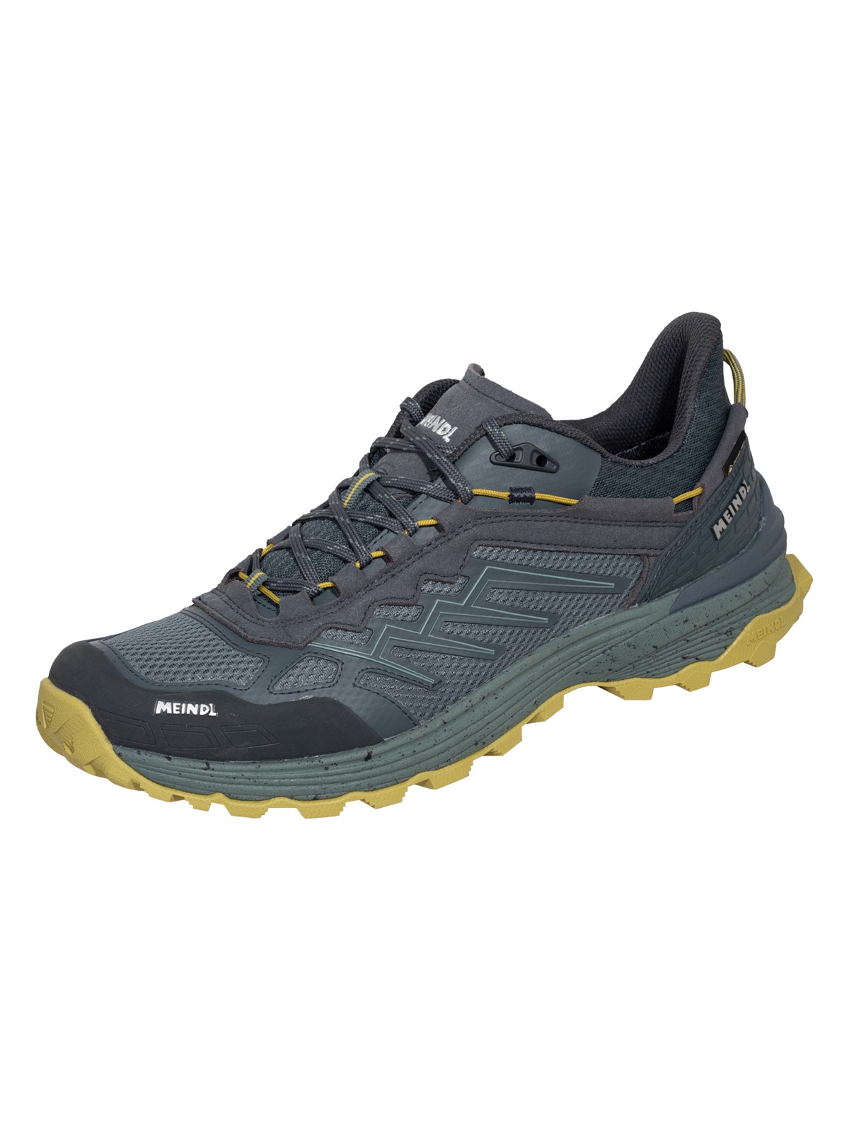 Wanderschuh MEINDL "Meindl Jamaica GORE-TEX", Herren, Gr. 39,5, grün (oliv, ocker), Mesh, Veloursleder, mehrfarbig, Basic, Schuhe Wanderschuh, GORE-TEX – Winddicht, wasserdicht und atmungsaktiv
