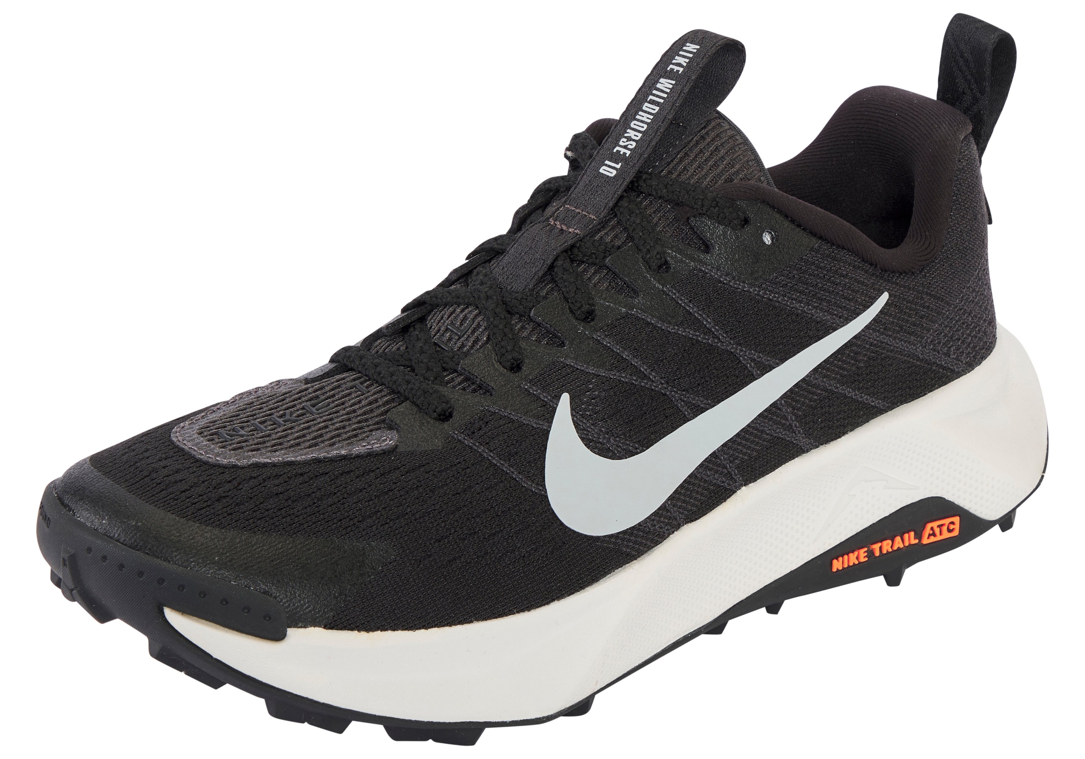 Laufschuh NIKE "W REACTX WILDHORSE 10", Damen, Gr. 40, schwarz, wolf grau, anthrazit, platinum tint, Synthetik, Textil, Schuhe Laufschuh