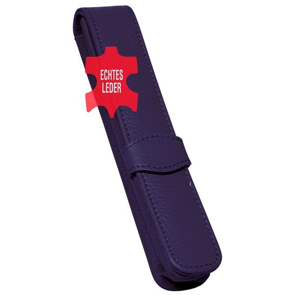 ONLINE Schreibgeräte-Etui aus Echtleder für 1 Stift blau, 2.5x14.5x2.5 cm Image