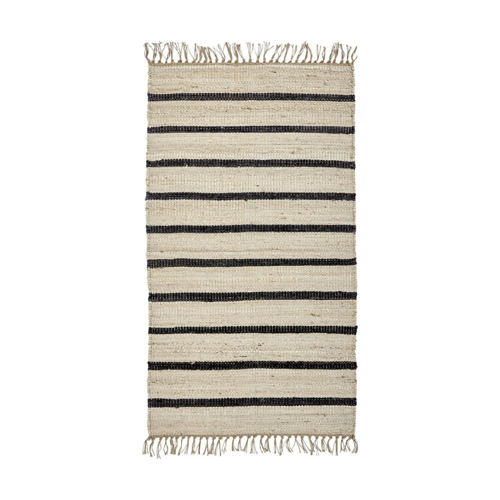 Tappeto in juta chiaro e nero 140x70 cm