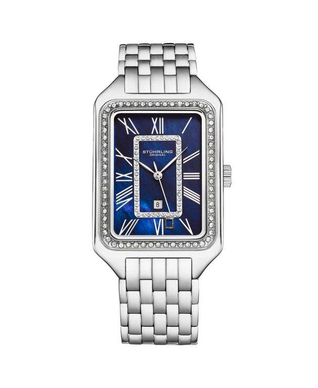Lustra 32mm Rectangle Quartz Fashion Watch - Blue - Stuhrling Watches