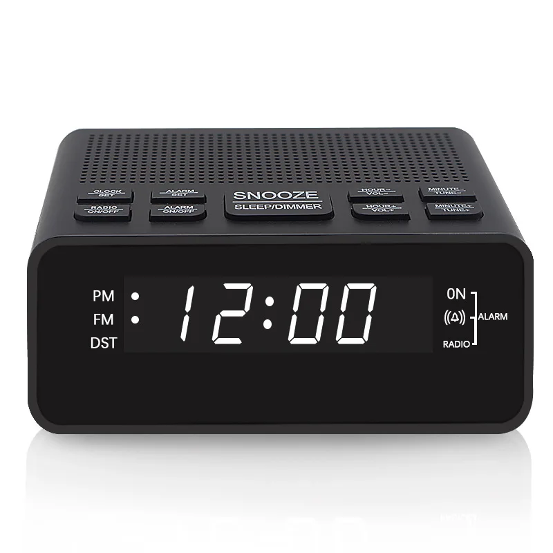 Kompakter digitaler Wecker, UKW-Radio mit Dual-Alarm-Summer, Schlummerfunktion, rote LED Image