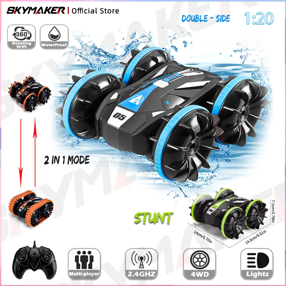 JJRC RC cascadeur voiture 4WD entraînement RC voiture 2.4GHz eau et terre amphibie escalade voiture Spin cascade 360 degrés Rc voiture pour enfants cadeau