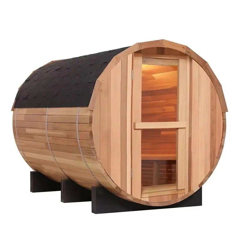 Sauna im Freien, 4–10 Personen, Holzofen, Elektroherd, Ferninfrarot-Trockendampffunktion, Hemlock-Bad, Sauna-Villa