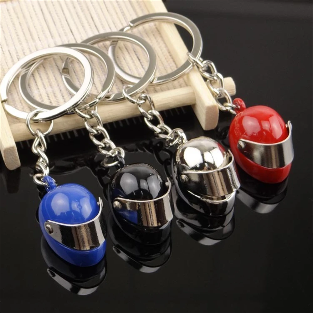 Neue Motorrad Helme Schlüssel Kette Für Frauen Männer Nette Schutzhelm Auto Schlüsselanhänger Taschen Zubehör Schlüssel Ring Geschenk Schmuck Image