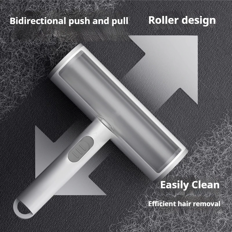 Große Kapazität Pet Haarentferner Werkzeug Katze Hund Haar Reinigung Bett Push-Pull Klebrige Saug Haar Schaber Waschbar Pflege zubehör Image