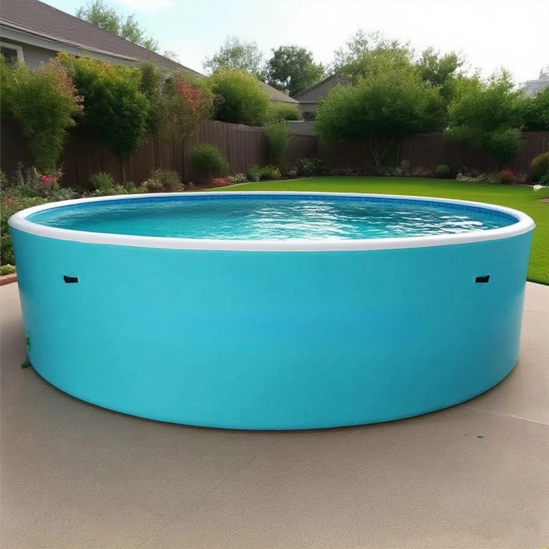 Aufblasbarer Pool mit Werkzeugzubehör und Abdeckung für den Außenbereich, tiefer tragbarer Pool für Party und Spiel Image