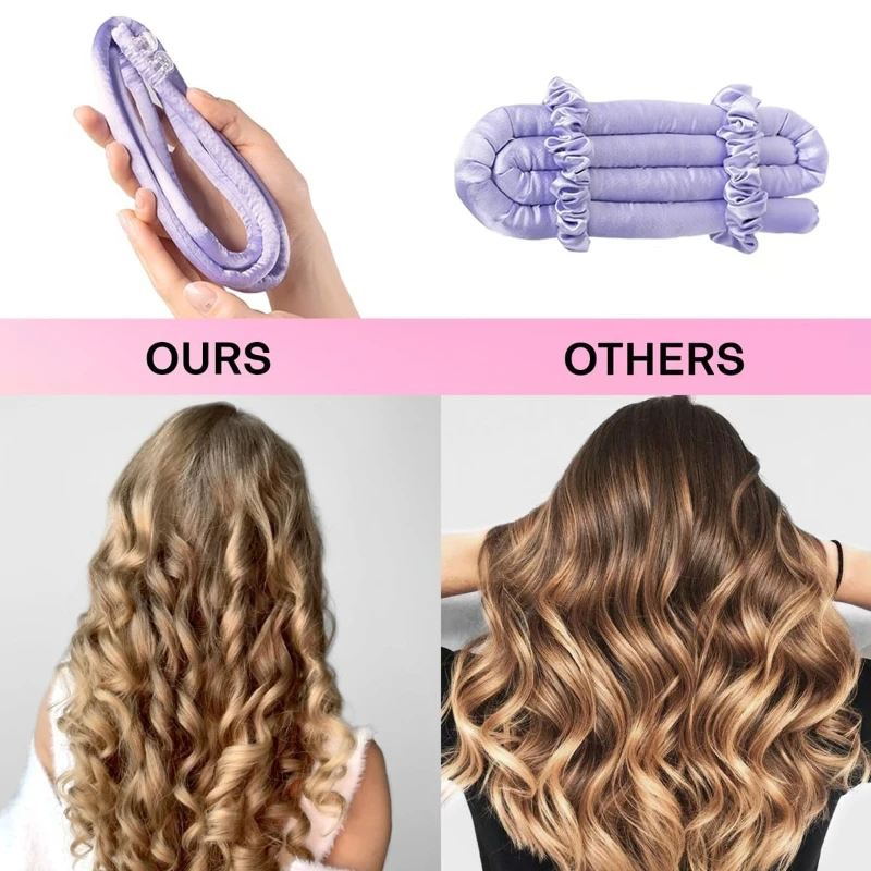 1PCS Heatless Curling Stange Stirnband Keine Wärme Rollen Schlafen Über Nacht Weiche Flexi Stange Faul Lockenwickler Haar Styling Make-Up-Tool Image