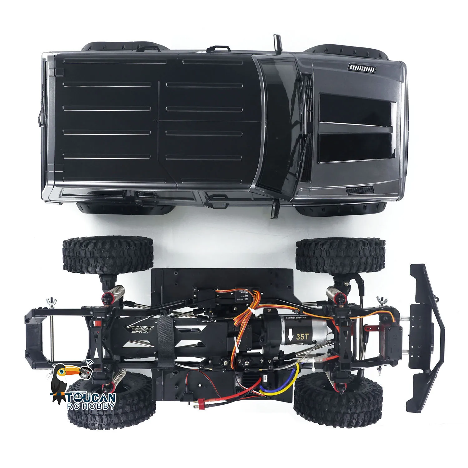 Auf Lager Spielzeug 1/10 RC Geländewagen Crawler 4WD Lkw Klettern Auto Differential Lock Lichter Sounds Fernbedienung Hobby Modell