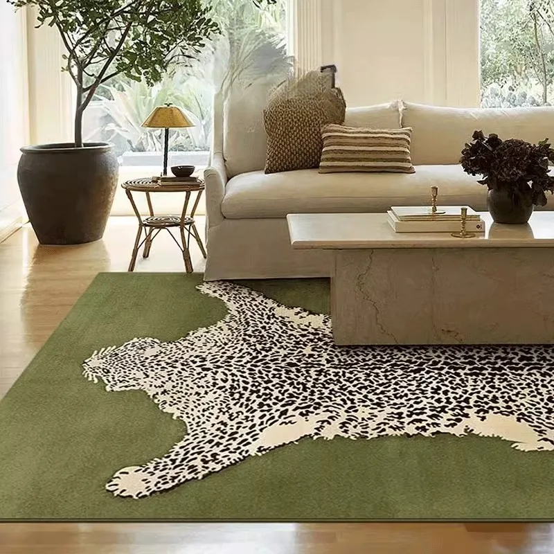 Amerikanischen Retro Einfache Grün Rosa Leopardenmuster Wohnzimmer Teppich Mantel Schlafzimmer Nachttisch Plüsch Teppich Balkon Boden Matte Teppiche Tapis Tartu Turismo Image