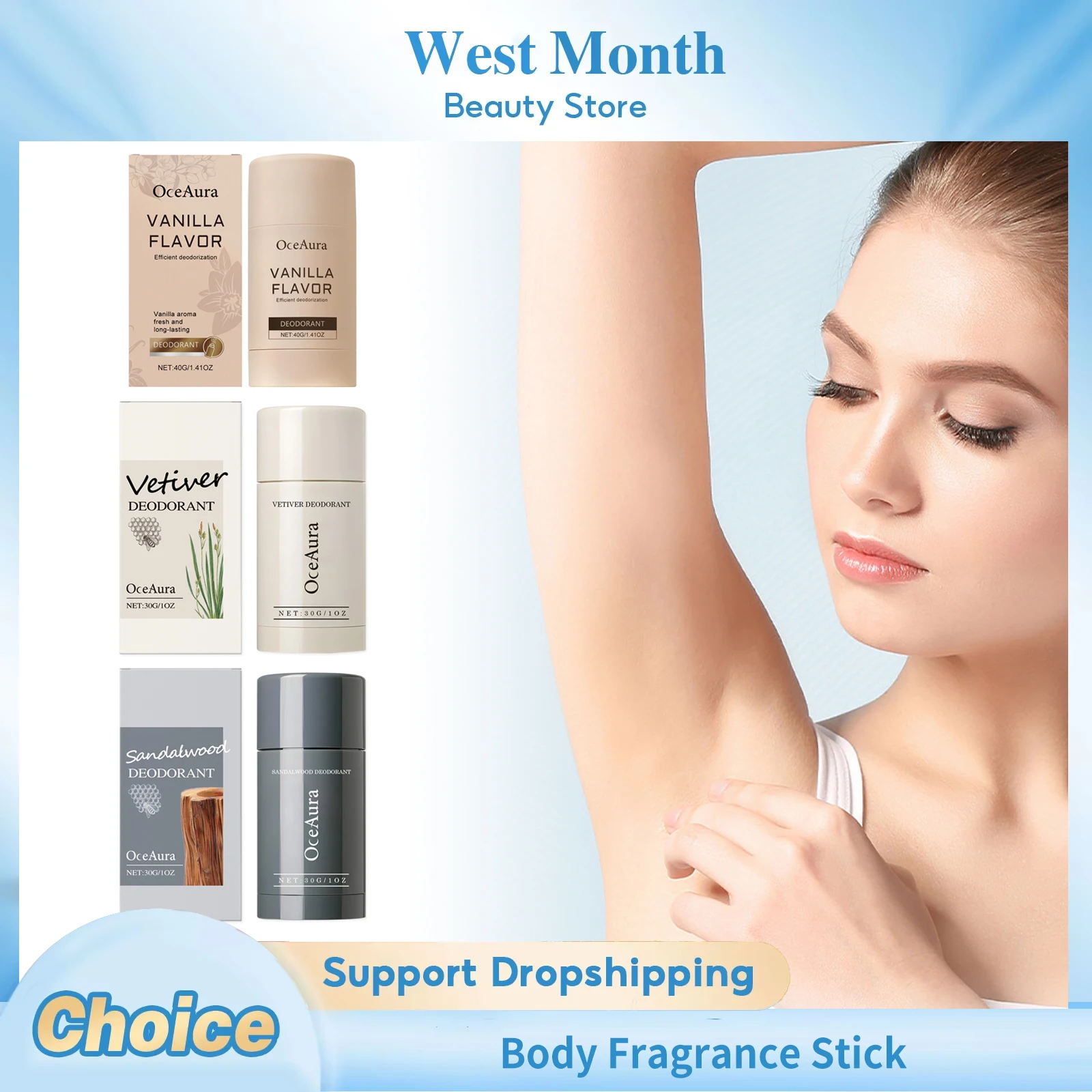 Achsel-Deodorant-Stick, entfernt Achselgeruch, anhaltendes Aroma, beseitigt schlechten Gerüche, hält trocknen, frisch, erfrischender Körper-Deodorant-Stick Image