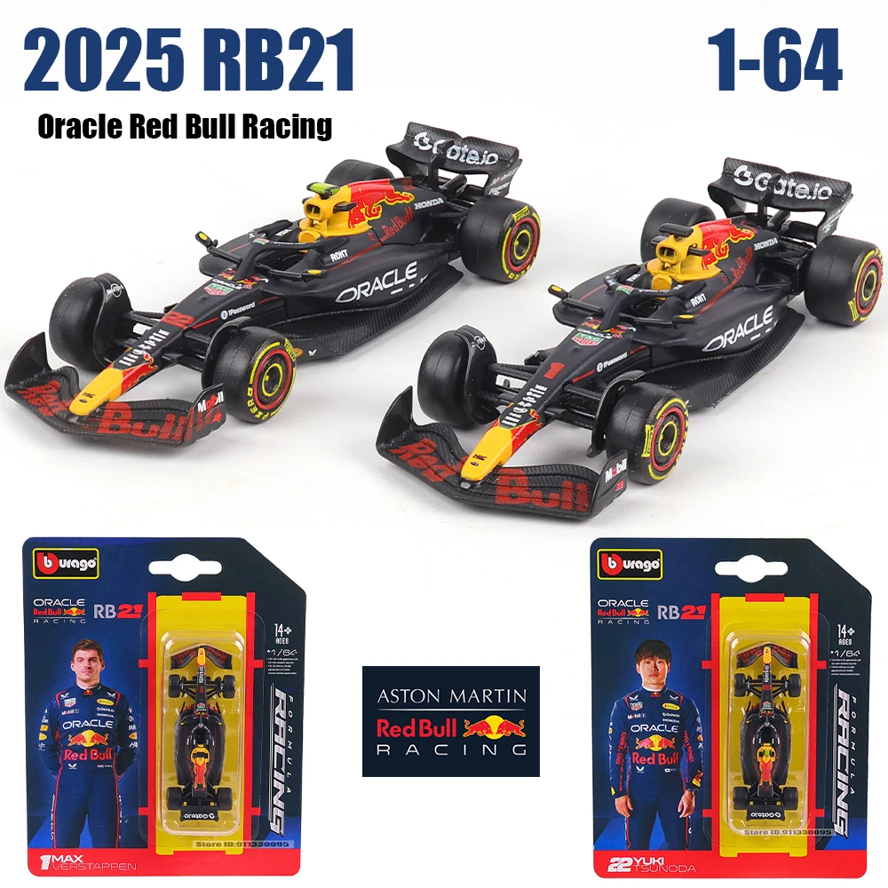 Bburago 1:64 Red Bull Racing F1 2025RB21 # Ich bin ein Verstappen # 22. Yuki Tsunoda Automodellserie, Weihnachtsgeschenkspielzeug für Kinder Image