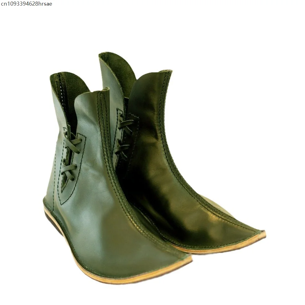 Mittelalterliche Renaissance-Elf spitze kurze Stiefel Erwachsene Männer Frauen Cosplay Sprite Pixie Cosplay Schuhe gekräuselte Zehen Halloween Stiefel Image