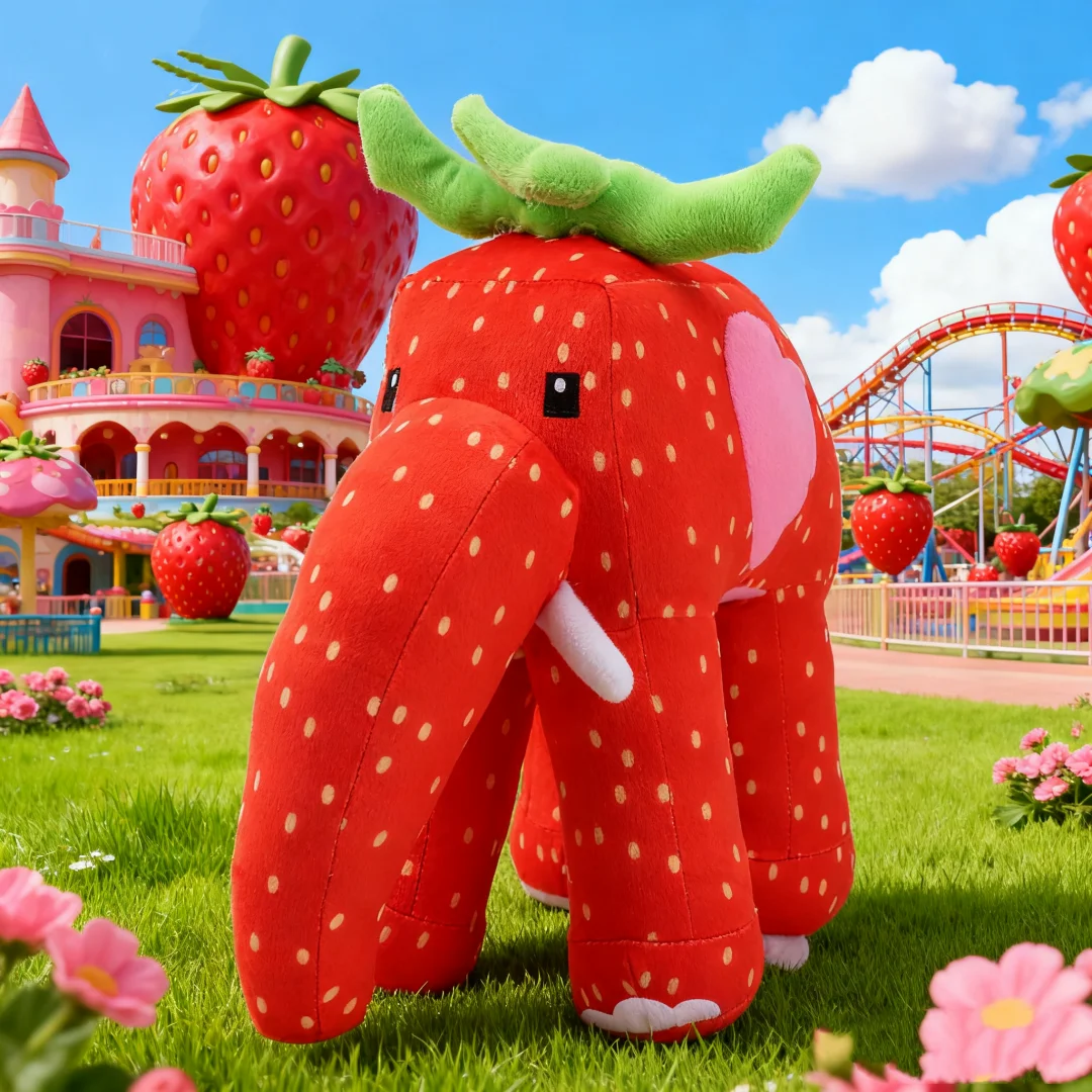 Kawai Steal A Brainrot Schult Plüsch Erdbeere Elefant Stoffpuppe Steal a Brainrot Plüsch Anime Spiel Spielzeug Fans Geschenk Image