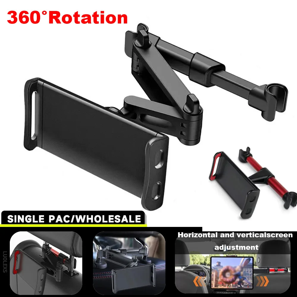Supporto per telefono con cuscino posteriore per auto telescopico, tablet, supporto girevole per seggiolino auto, supporto per poggiatesta per tablet telefonico da 5 a 13 pollici
