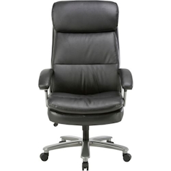 Realspace Zeus Chefsessel Wippmechanik Kunstleder Feste Armlehne Höhenverstellbarer Sitz Schwarz 150 kg Image