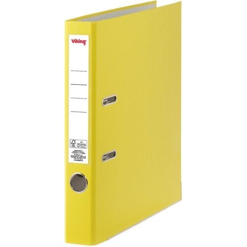 Viking Premium Ordner Schmal DIN A4 50 mm Gelb 2 Ringe Kunststoff Matt Hochformat Image