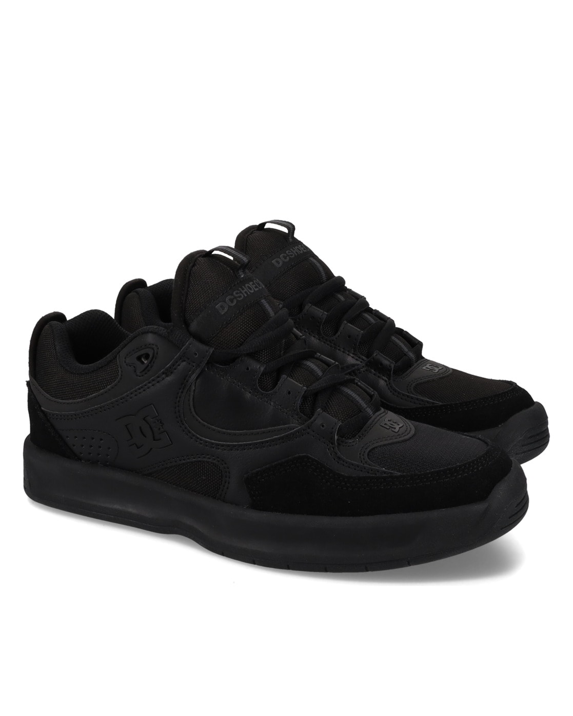 Skateschuh DC SHOES "Kalynx Zero", Herren, Gr. 12(46), schwarz (schwarz, schwarz, schwarz), Obermaterial: Leder (Kuh) / Futter: Textil / Außensohle: Gummi, Schuhe