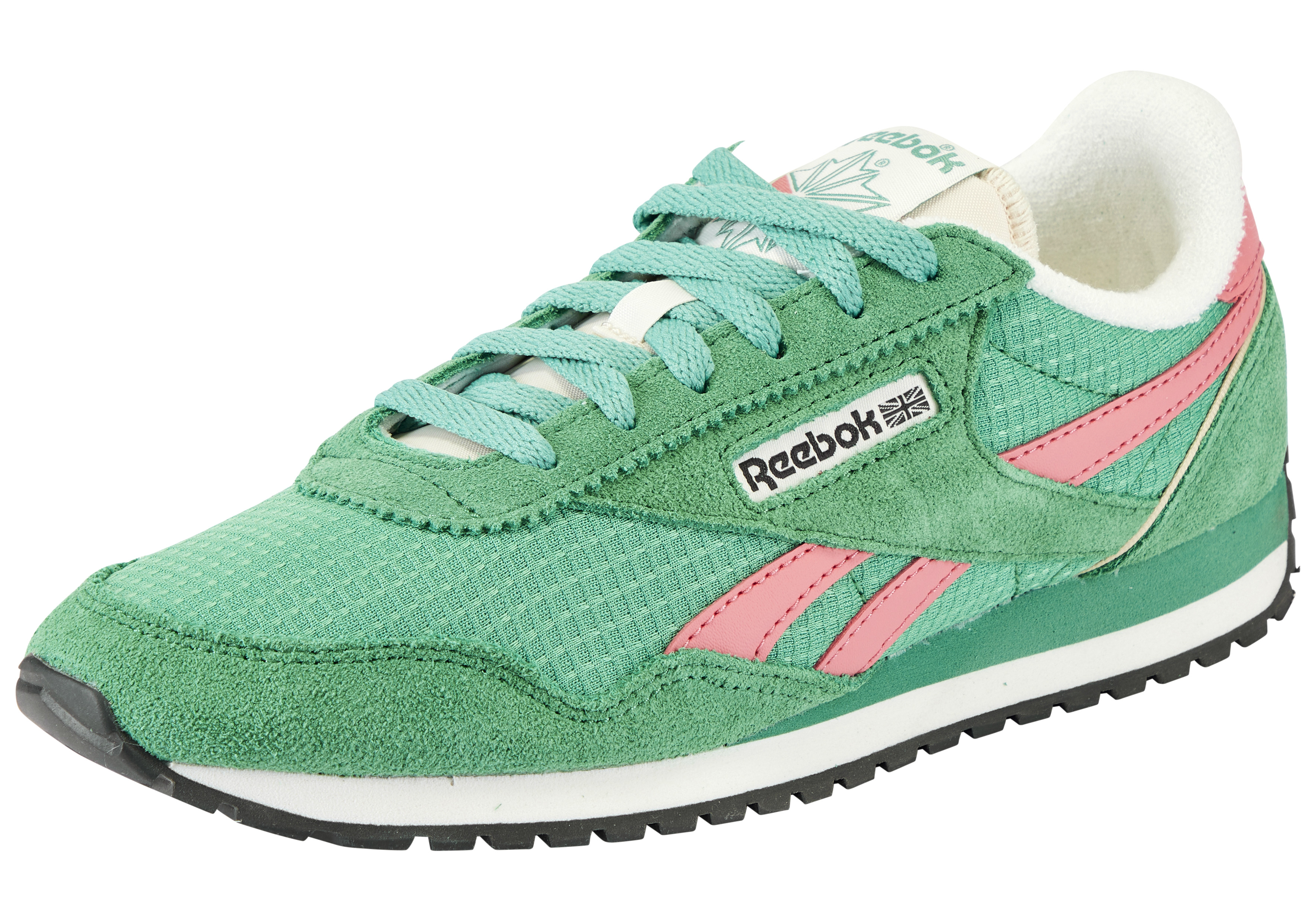 Sneaker REEBOK CLASSIC "CLASSIC AZ", Damen, Gr. 37, upgrade grün, upgrade grün, passion pink, Leder, Synthetik, Textil, Schuhe Sneaker