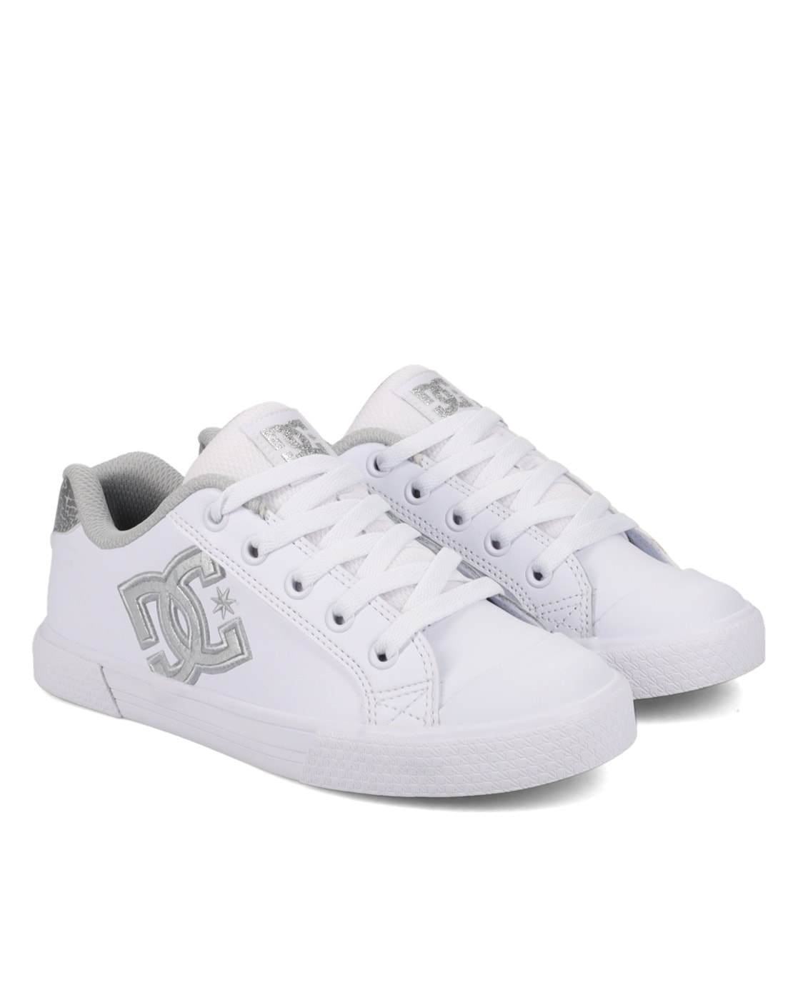 Sneaker DC SHOES "Chelsea", Damen, Gr. 7(38), weiß, grau, Obermaterial: Textil / Futter: Textil / Außensohle: Gummi, Schuhe Sneaker
