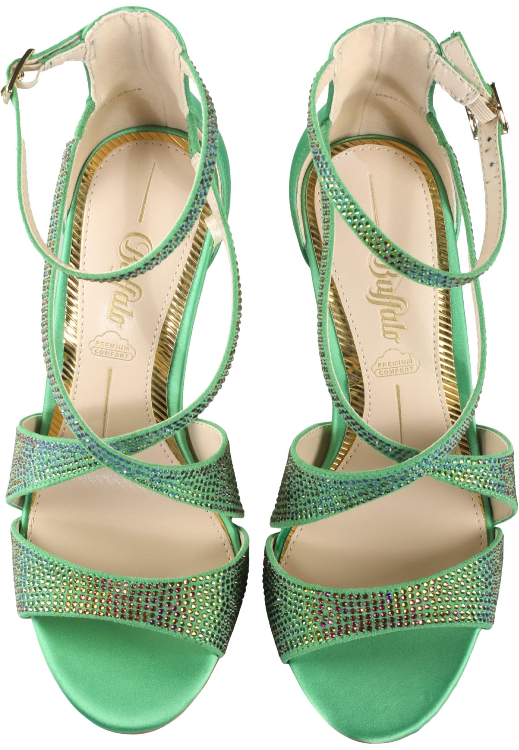 High-Heel-Pumps BUFFALO "Buffalo MIRANDA SPARK", Damen, Gr. 37, grün multi, unifarben, Schuhe