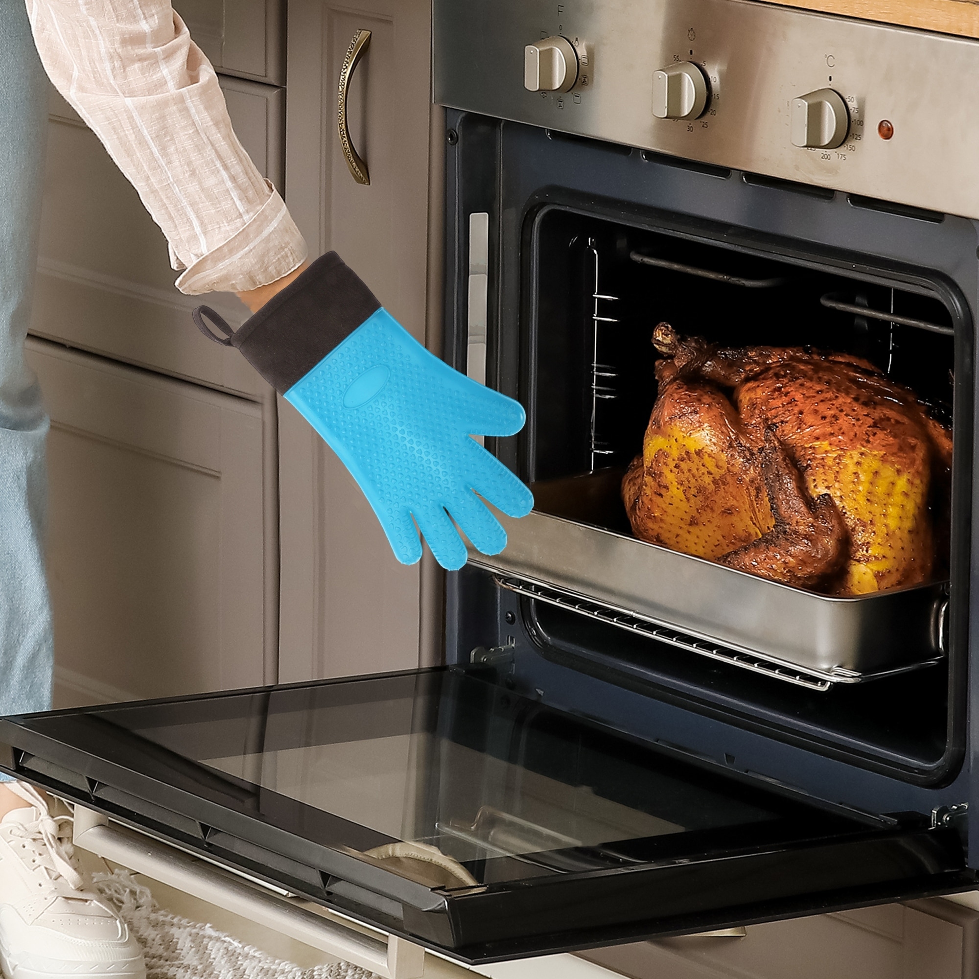 Non-slip Oven Mitts for Kitchen 1 Pc - 34x21.5cm