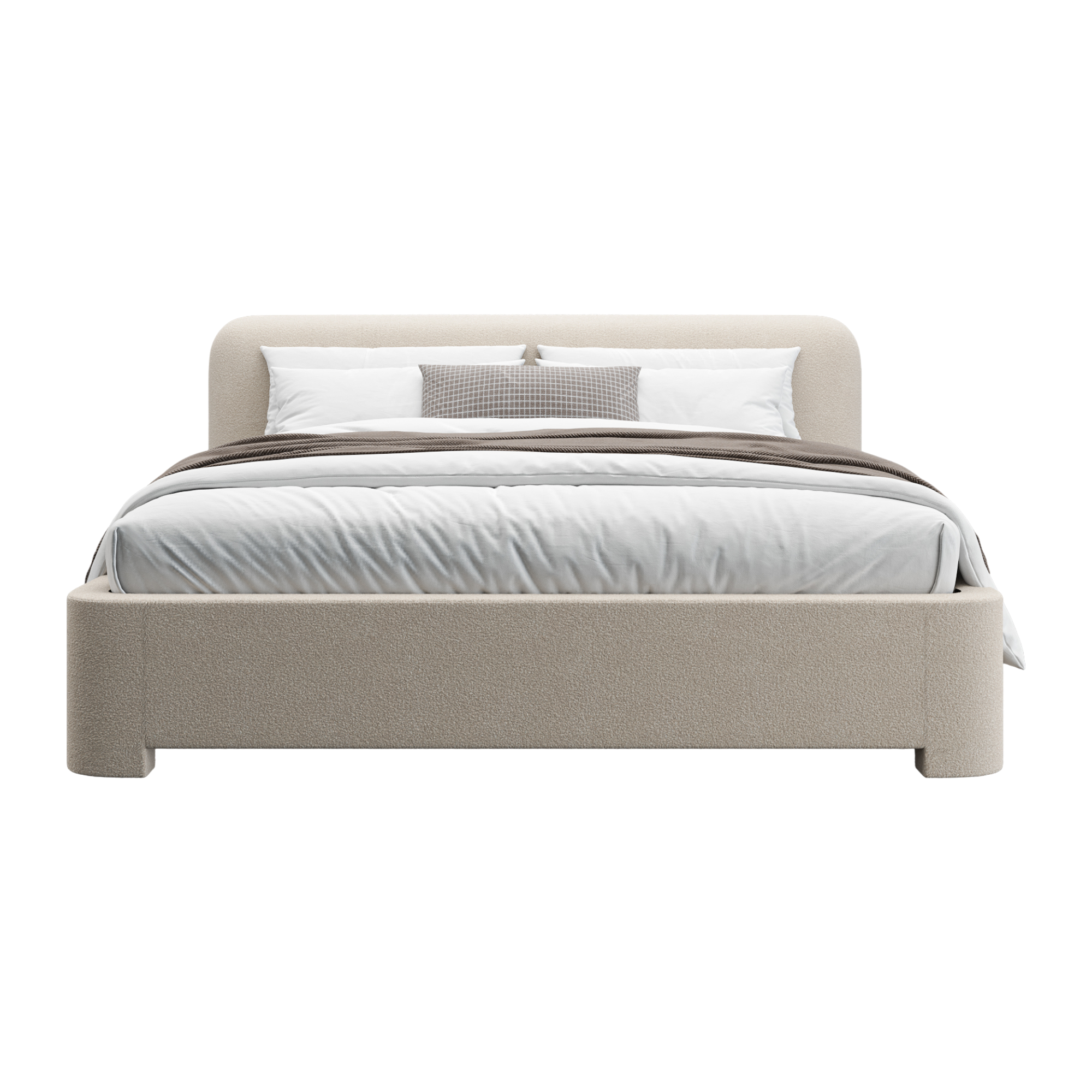 Elora Bed Greige Boucle