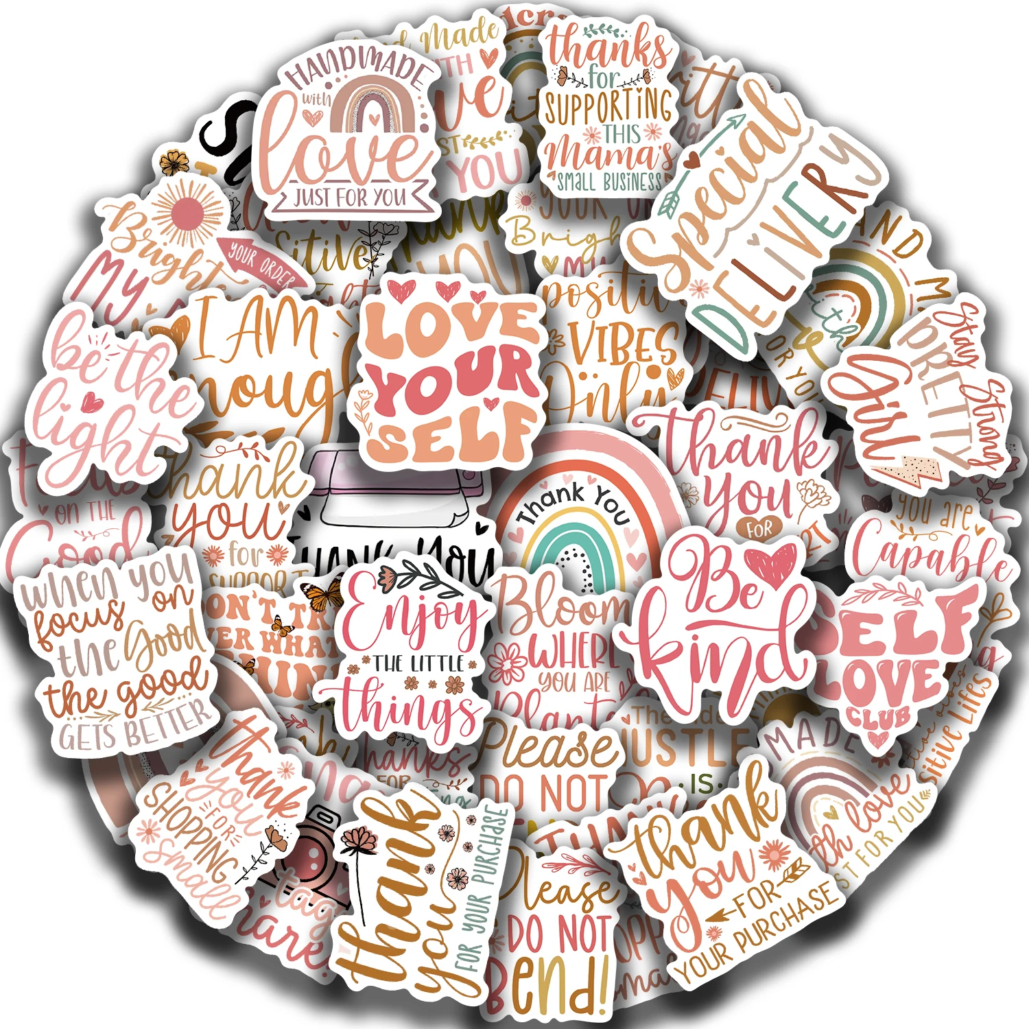 50 stücke Böhmischen Stil Psychische Gesundheit Graffiti Aufkleber Für Laptop Telefon Wasser Flasche Notebook Sammelalbum Kühlschrank PVC Aufkleber Aufkleber Image