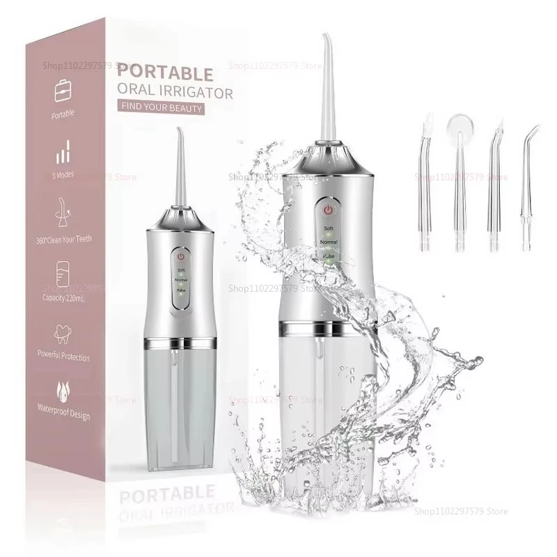 Portatile Intelligente Elettrico Irrigatore Orale Acqua Flosser 4 Getti 3 Modalità Ricaricabile Dentale Getto D'acqua Irrigatore Dentale Denti Cleaner