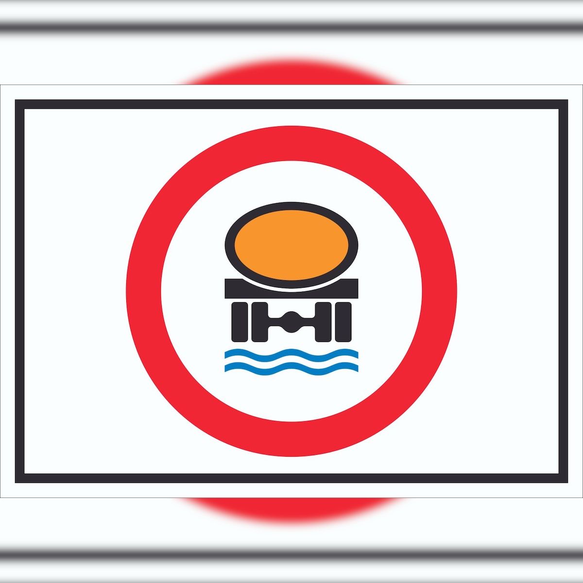 HB-Druck Verbot Kfz mit wassergefährdener Ladung Symbol Schild A0 Rückseite selbstklebend Image