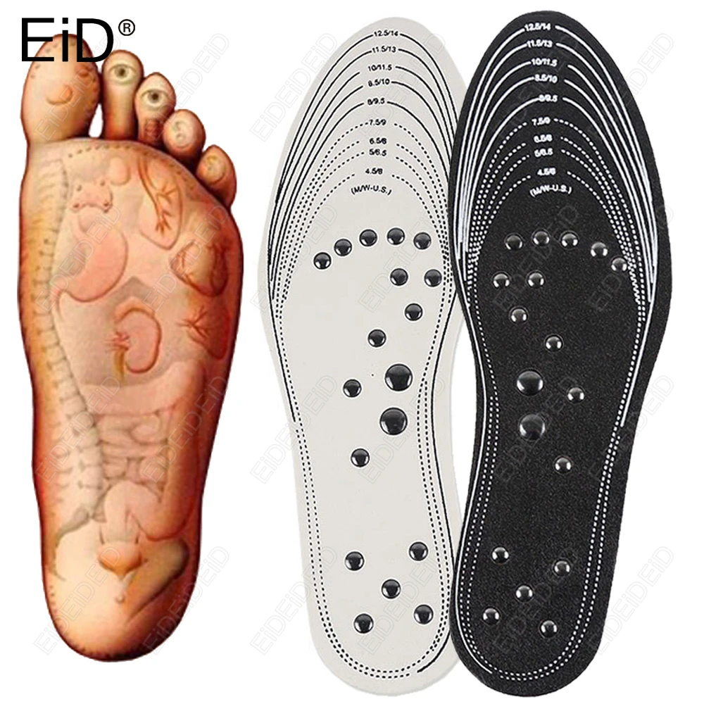 1/2 Paar 18 Magnete Unisex Magnetfeldtherapie Massage Einlegesohlen Fuß Akupressur Schuhpolster Therapie Schlankheits-Einlegesohlen zur Gewichtsreduktion Image
