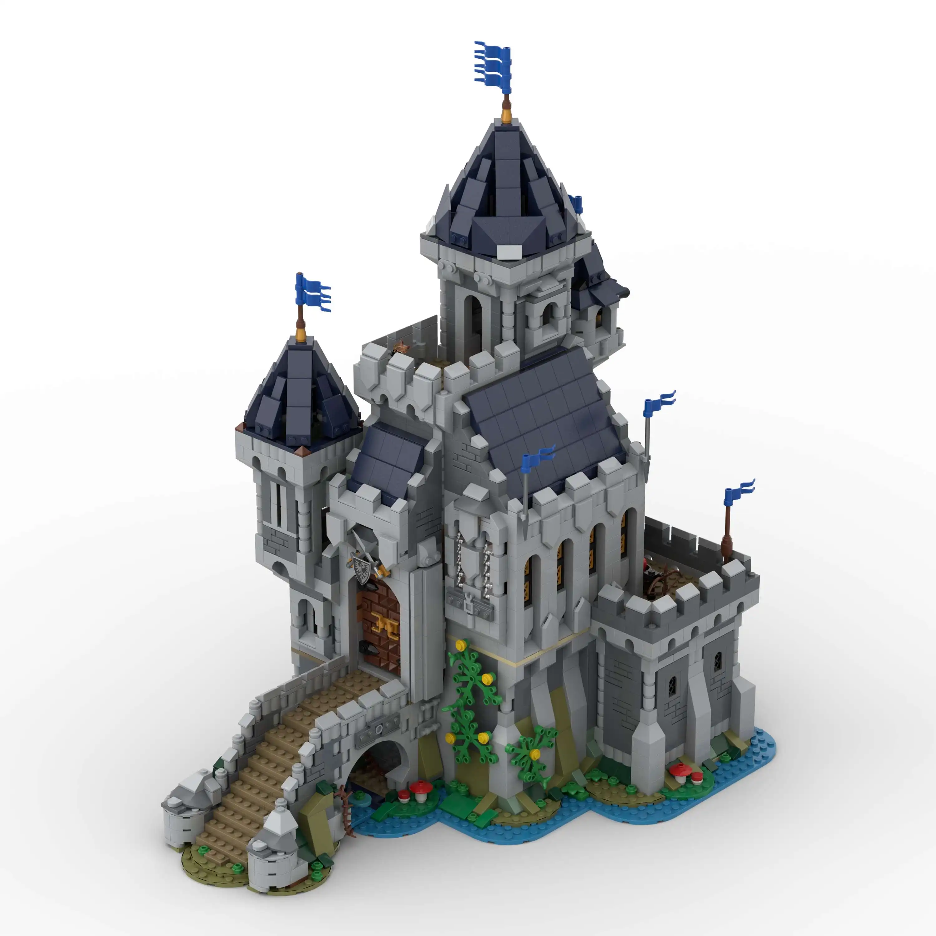 Baustein MOC-101775 Mittelalterlicher Black Hawk Knight Castle Szene Modell Ornament Montage Puzzle Spielzeug Image