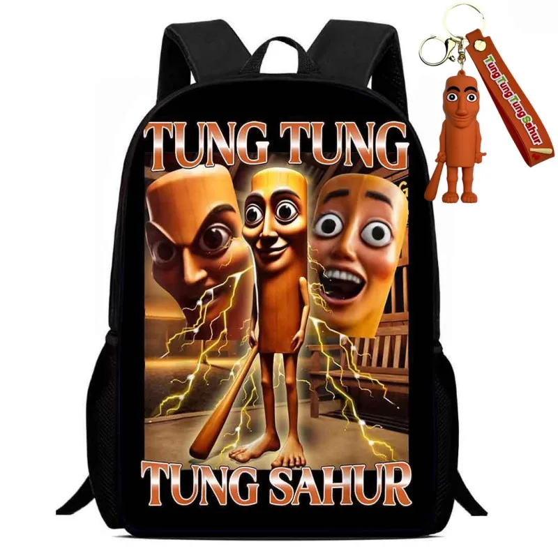 Sac à dos d'école Brainrot italien amusant, sac d'école étanche de grande capacité, requin Tung Saur élémentaire pour enfant, cadeau de rentrée scolaire