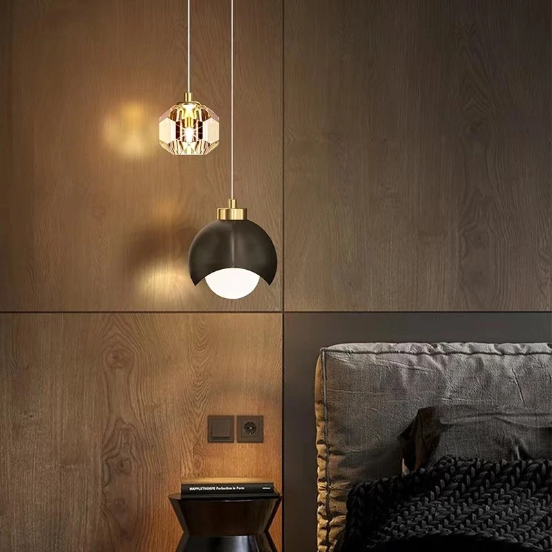 Schlafzimmer Nachttisch Hängende Pendelleuchte Glaskugel LED Kronleuchter Beleuchtung Decke Moderne Inneneinrichtung Wohnkultur Lichter Esszimmer Küche Dekoration Lichter kronleuchter deckenlampen