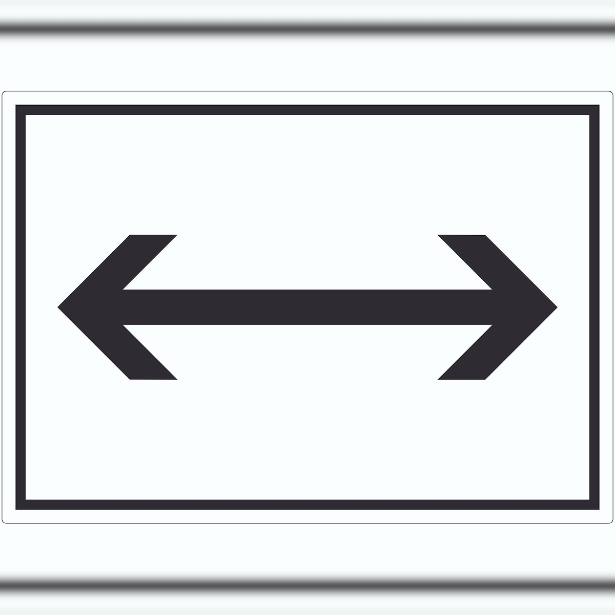 HB-Druck Richtungspfeil rechts und links Aufkleber waagerecht schwarz weiss Pfeil A1 (594x841mm) Image