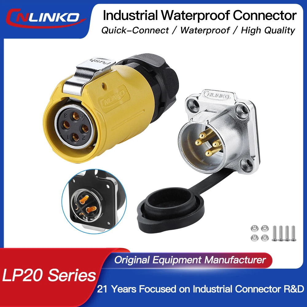 CNLINKO LP20 2~12 Pin IP68 Wasserdichter Reverse-Mount-Steckverbinder M20 Schnellanschluss-Stecker für Solarmodule Stromversorgung und Signalübertragung Image