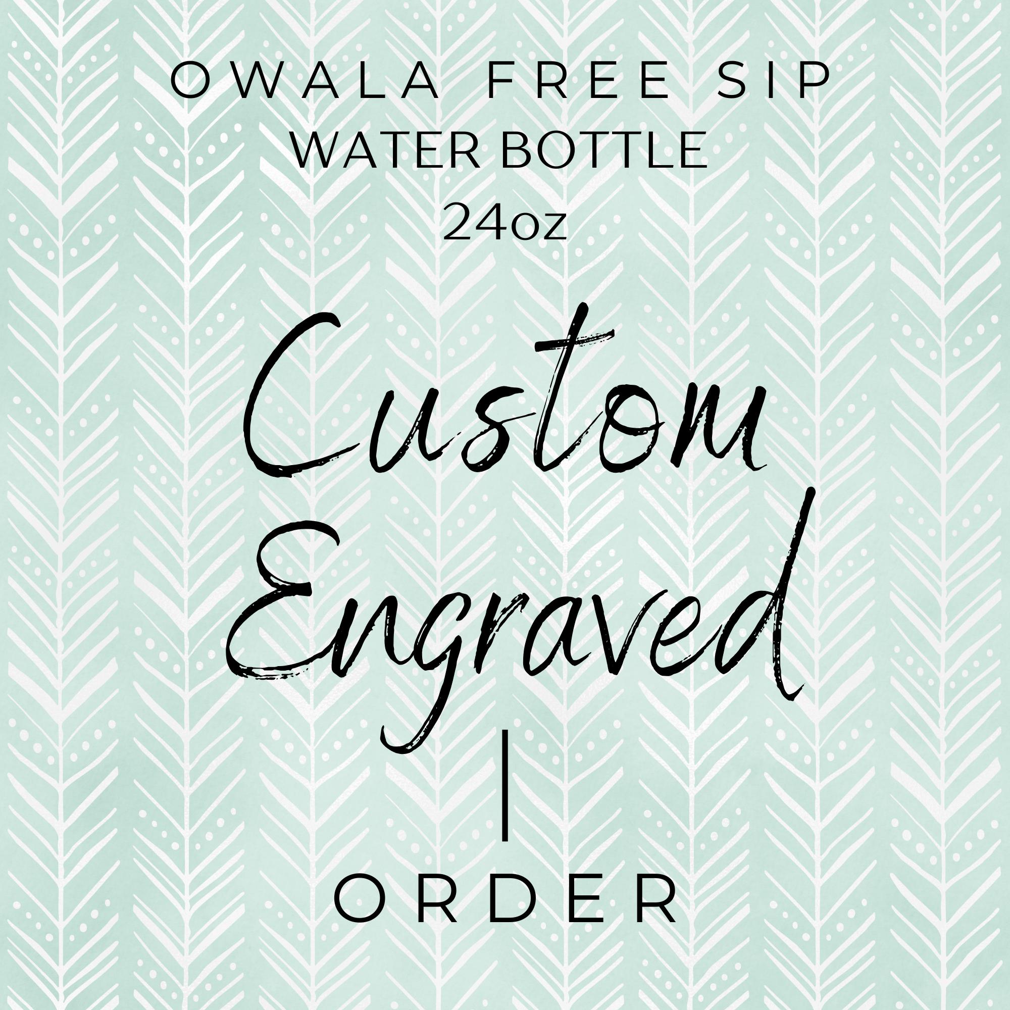 Bottiglia d'acqua personalizzata con incisione Owala Free Sip da 24 once, design personalizzato senza cuciture, autentico bicchiere personalizzato Owa